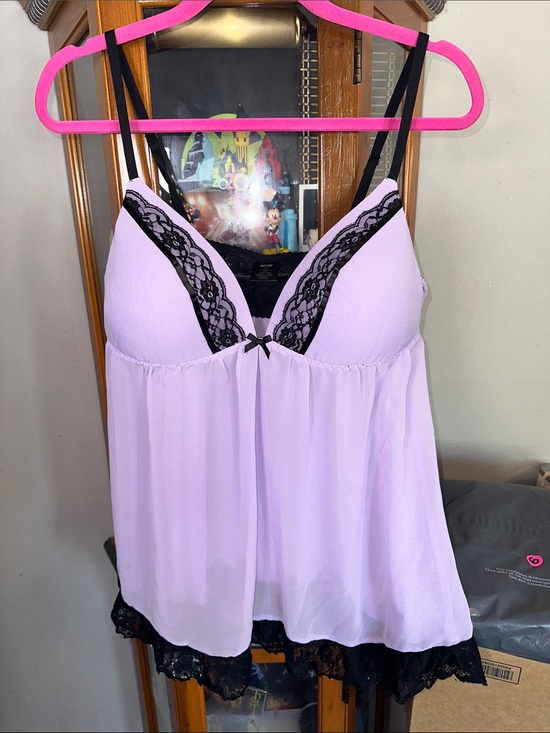 Apt. 9 Other - Apt. 9 Lavender Chemise with Black Lace Trim
